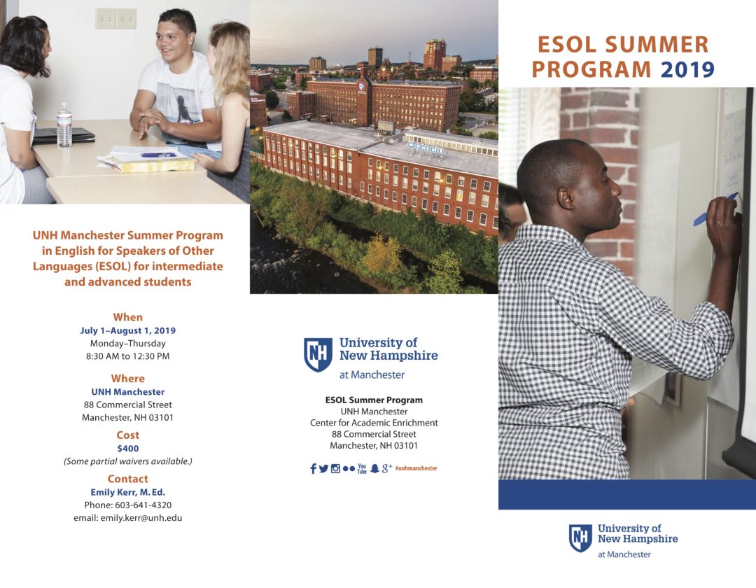 UNH Manchester Offering ESOL Summer Program New Hampshire